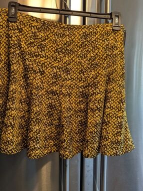 Nwot Michael Michael Kors Brown Patterned 12 Gore Flip Mini Skirt 14 Made Small